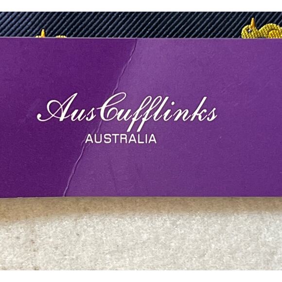 Aus‎ Cufflinks Australia Hand Stitched Navy Blue w Yellow Ducks Mens Neck Tie - Picture 6 of 8